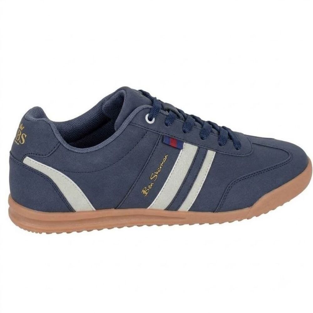 Ben Sherman Mens Feedback Faux Nubuck Sneakers / Navy/Gray